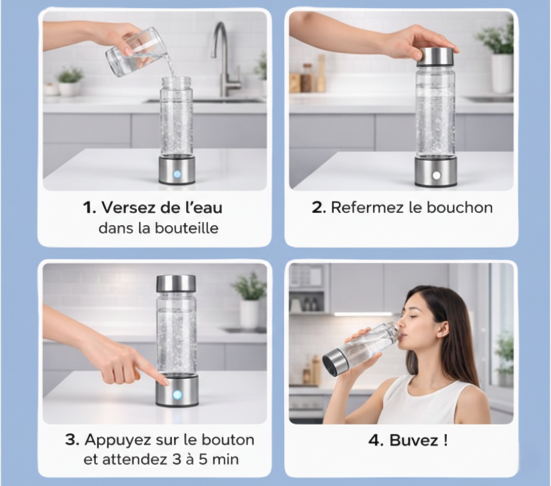 Bouteille d'eau à hydrogène